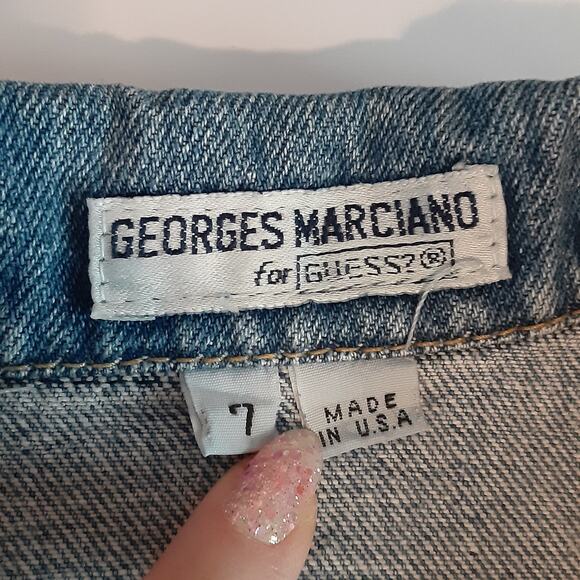 Vintage 80s Guess Gilet Denim Vest Mini Pocket Western Waistcoat Retro Blue Jean - Picture 8 of 13